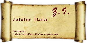 Zeidler Itala névjegykártya